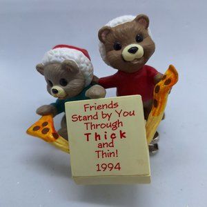 Vintage Pizza 1994 Hallmark Friends Through Thick 'N Thin Clip-On Ornament